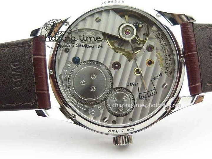 MIROTIME 0427 Sustainable Portuguese IW5444 SS White Dial RG Numbers On Brown Leather Strap A 7256